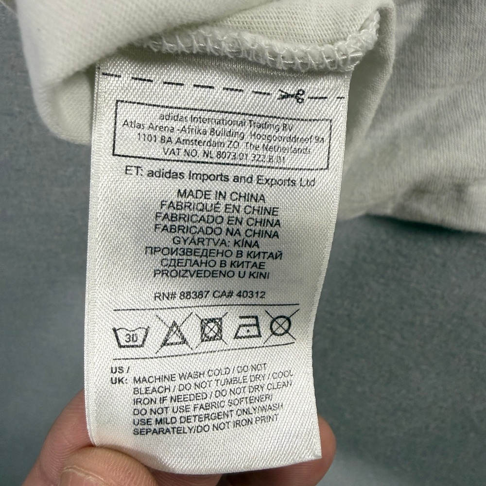 Adidas Originals Mens L Graphic Tee White Bird Floral Mirror Print Streetwear - Picture 5 of 11